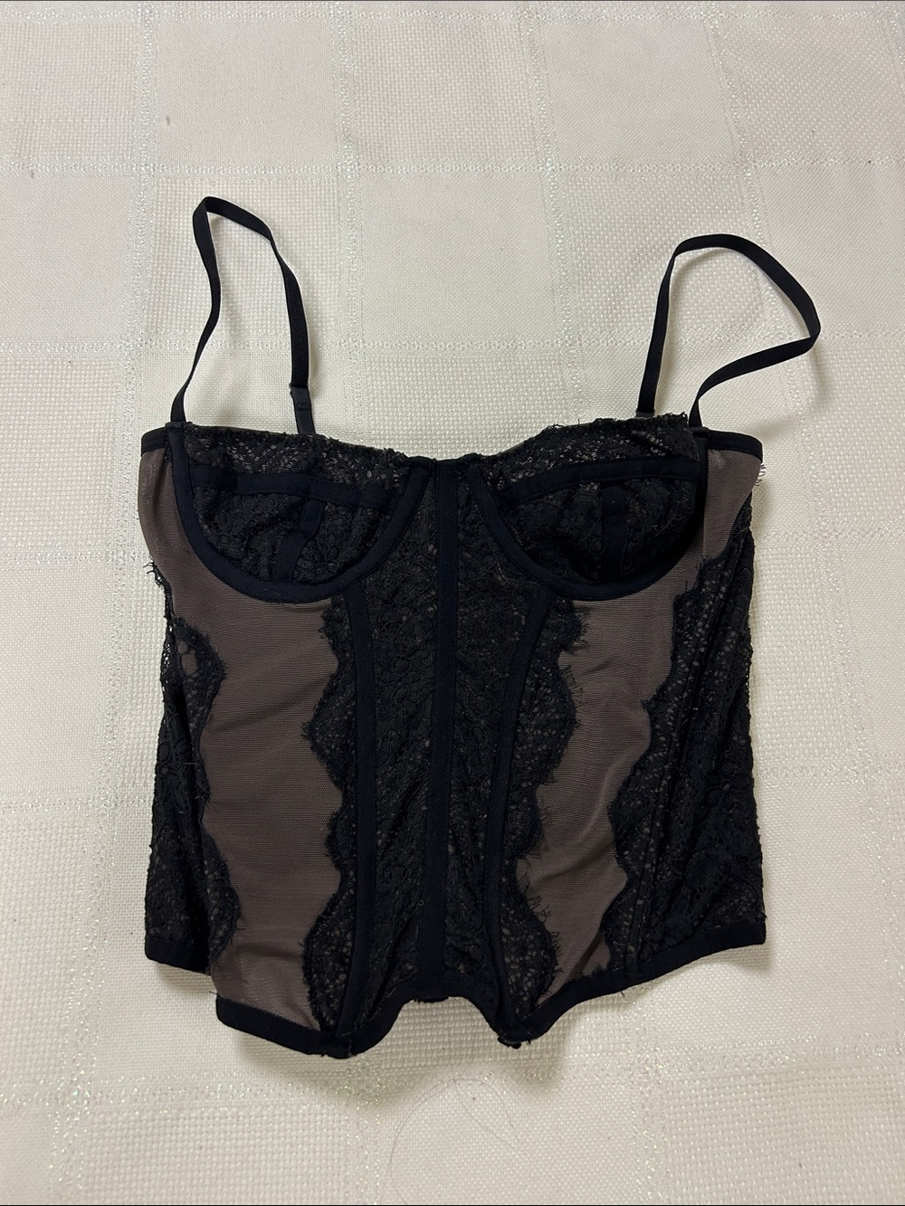 Urban Outfitters Black Lace Corset Bustier